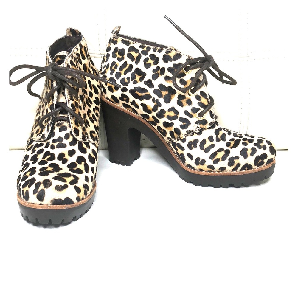 Sperry Leopard Print Lace up Booties